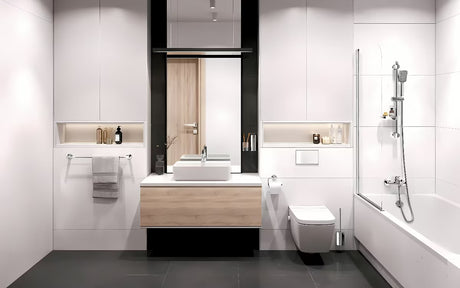 Stenska enoročna armatura za kad Novaservis Metalia 54 u sjajnoj krom izvedbi.