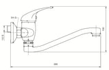 Novaservis Metalia 55 stenska armatura za umivalnik v krom izvedbi z ročnim upravljanjem