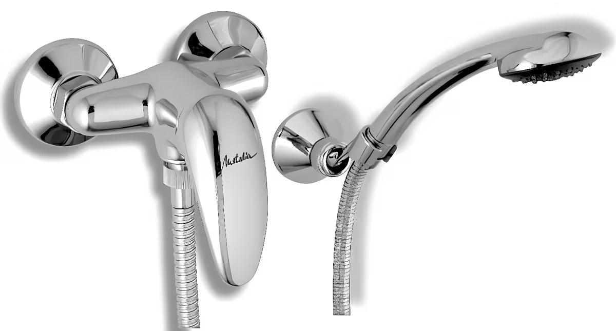 Stenska armatura za tuš Novaservis Metalia 55 u krom izvedbi s tuš setom