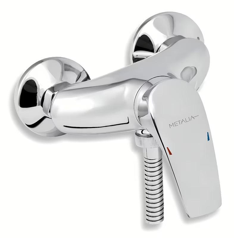 Kromirana stenska enoročna armatura za tuš Novaservis Metalia 57 brez tuš seta.