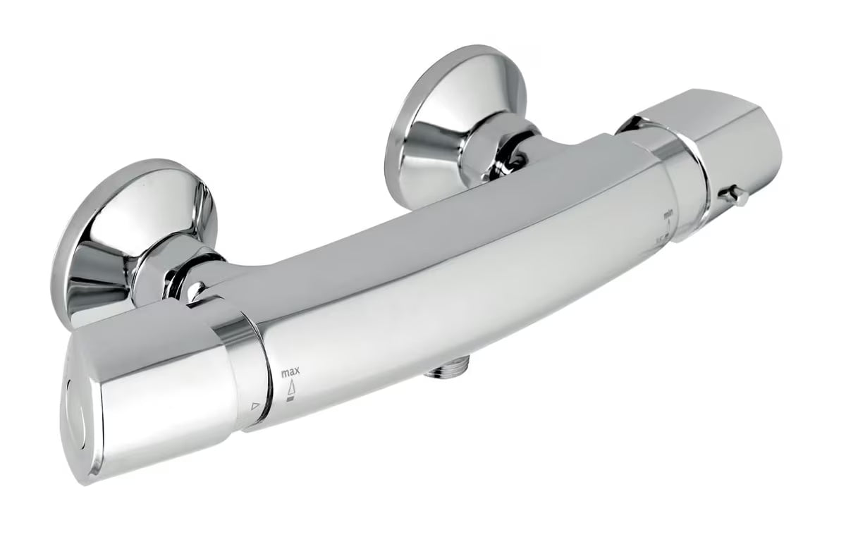 Kromirana termostatska armatura za tuš Novaservis Metalia 57 pro za zidnu montažu sa stabilnom temperaturom vode.