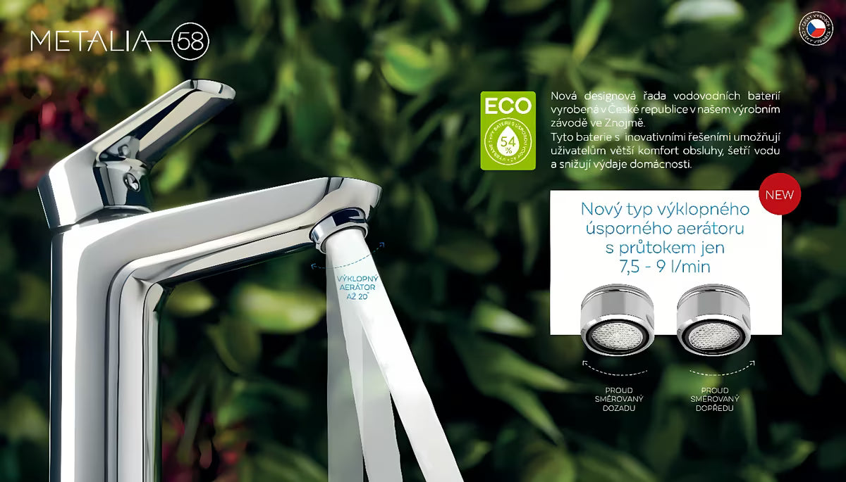 Novaservis Metalia 58 enoročna stoječa armatura za umivalnik z odtokom v krom izvedbi