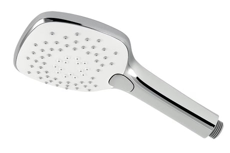 Kromirana ročna prha Novaservis z oglato obliko, tremi curki vode in šobami Easy Clean.