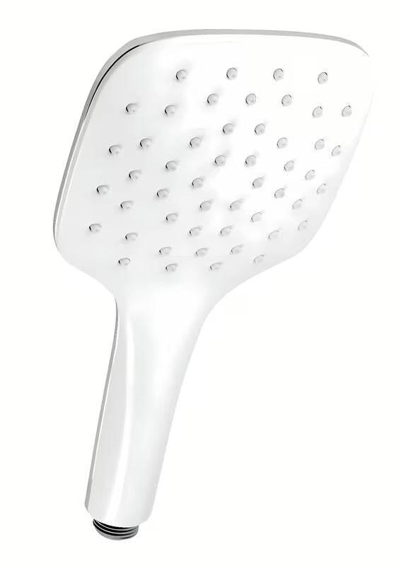 Ročna prha Novaservis v beli barvi s kromiranimi elementi in tehnologijo EasyClean.