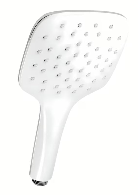 Ročna prha Novaservis v beli barvi s kromiranimi elementi in tehnologijo EasyClean.