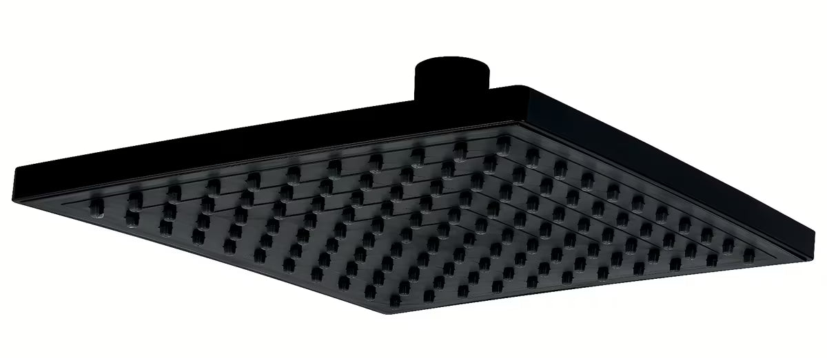 Črna kvadratna nadglavna prha Novaservis 20x20 cm iz nerjavečega jekla s šobami EasyClean