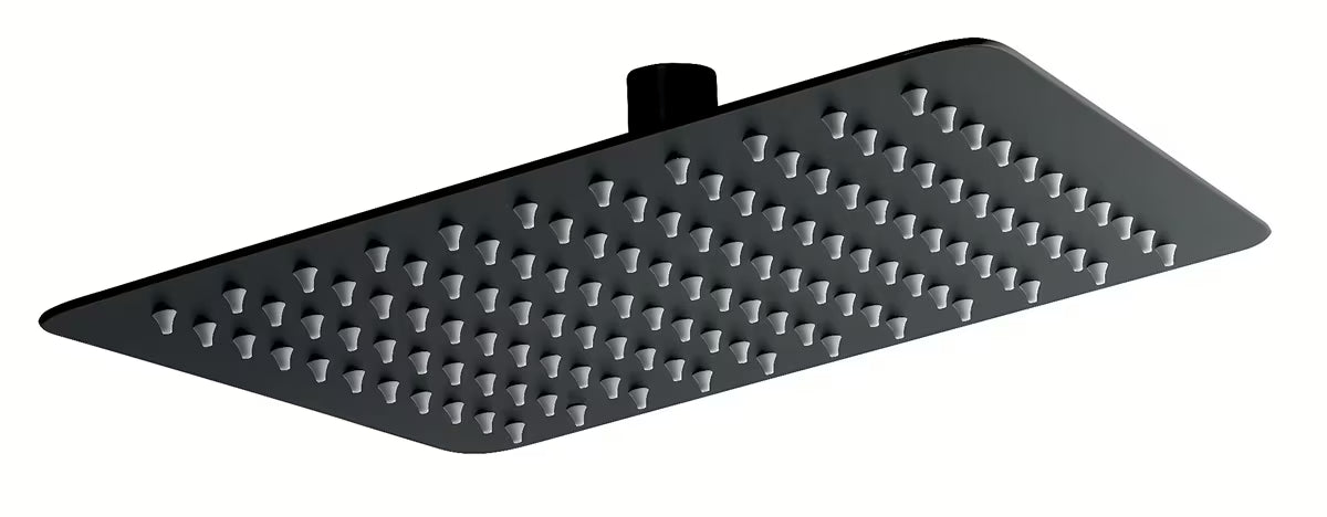 Mat črna oglata nadglavna prha Novaservis 25x25 cm iz nerjavečega jekla s funkcijo EasyClean.