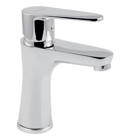 Enoročna stoječa armatura za umivalnik Novaservis Titania Fresh Eco v sijajnem kromu brez odtoka.