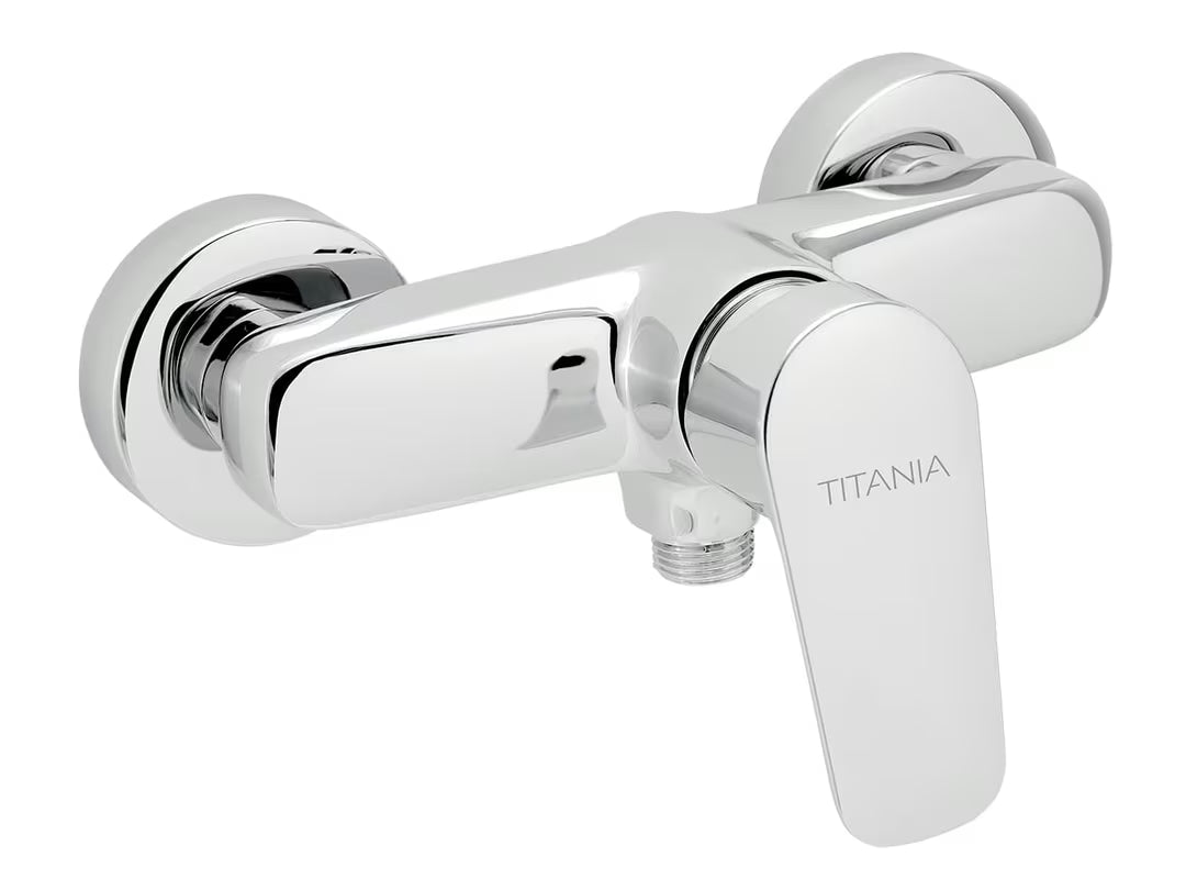 Novaservis Titania Pure enoročna stenska armatura za tuš v krom izvedbi brez tuš seta