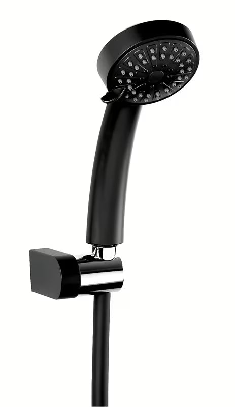 Novaservis Mini komplet za kad u krom-crnoj izvedbi s crijevom i ručnim tušem pro za zidnu montažu.