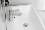 Kromirana armatura za umivalnik Optima Cube Way brez odtoka s keramično kartušo in gibljivim perlatorjem.