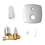 Optima Cube Way podometna za tuš i armatura za kad u krom izvedbi s ručicom