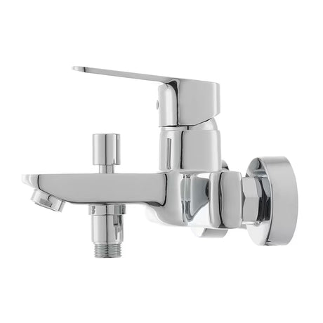 Kromirana stenska enoročna armatura za kad Optima Cube Way brez tuš seta