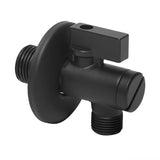 Črn kotni ventil Optima z integriranim filtrom pro priključek armature za umivalnik ali WC školjka
