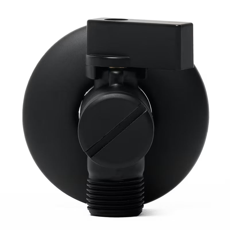 Črn kotni ventil Optima z integriranim filtrom pro priključek armature za umivalnik ali WC školjka