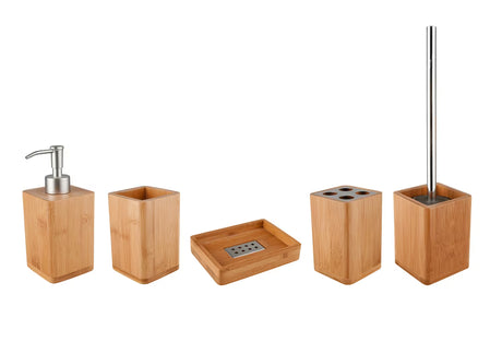 Samostoječi  bambusova posoda Optima Latia jednostavnog dizajna za kupaonicu.