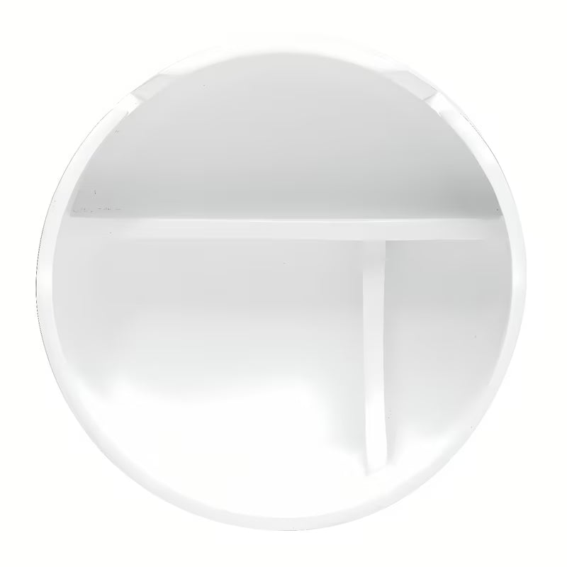 Bijeli samostoječi  kozmetički škatla Optima Libra s pokrovčkom i ogledalcem od keramike i drva.