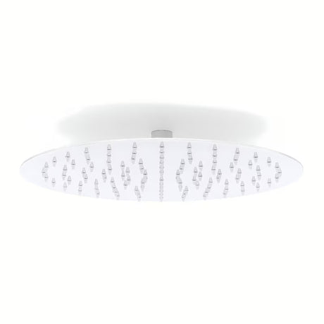 Okrogla medeninasta nadglavna prha Optima Chrome s premerom 30 cm v krom izvedbi.