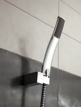 Optima komplet za kad v krom izvedbi z ročno prho, držalom in tuš cevjo