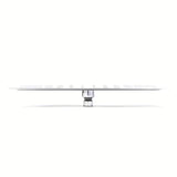 Medeninasta nadglavna prha Optima Chrome z oglato zasnovo, dimenzije 34x22 cm