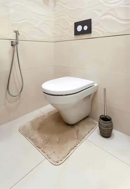 Bež WC preproga Optima od mikrovlakana s protukliznom obradom