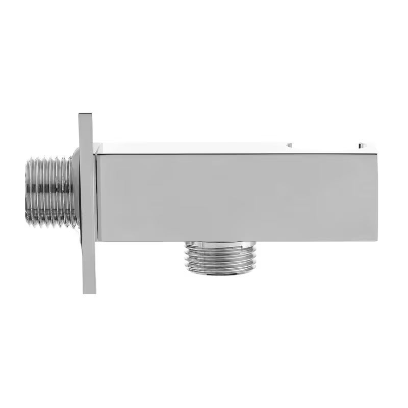 Kromirani priključek za tuš cev tuši s integriranim držačem, četvrtastog dizajna