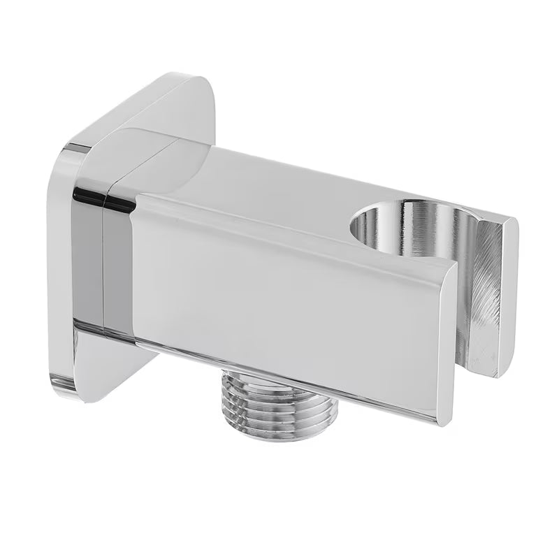 Optima priključek za tuš cev u krom izvedbi s integriranim držačem ručne tuši