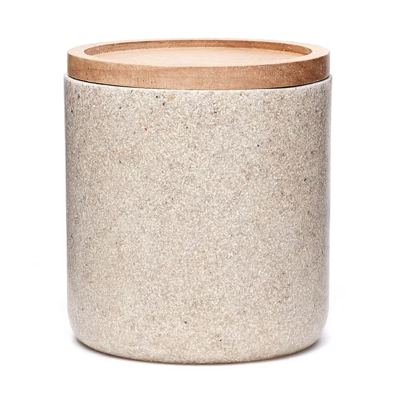 Škatla s pokrovčkom Optima Poly u nijansi light-limestone s drvenim poklopcem