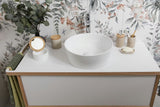Posoda Optima Poly v barvi light-limestone iz polyresina za kopalnico