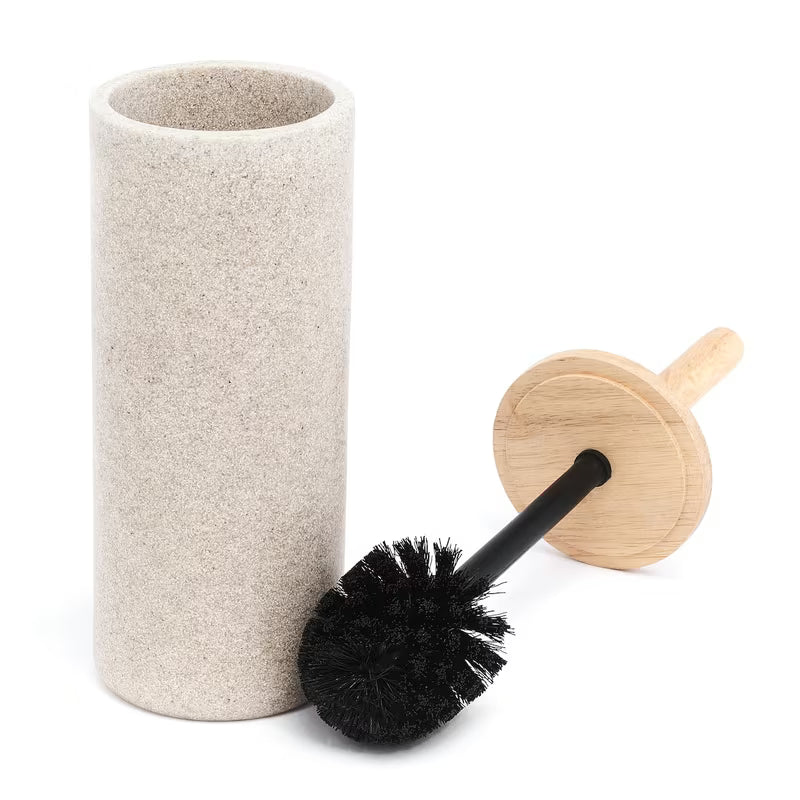 WC ščetka Optima Poly v odtenku light-limestone iz poliresina in lesa