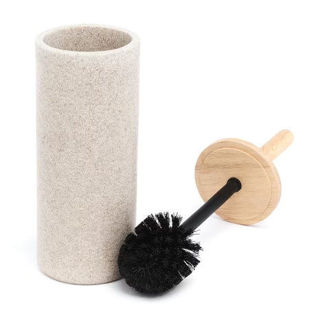 WC ščetka Optima Poly v odtenku light-limestone iz poliresina in lesa