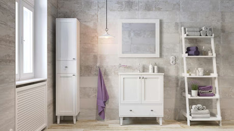 Bijeli keramički dozirnik za milo Optima Provence pro kupaonicu u francuskom provansalskom stilu.