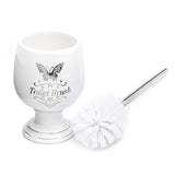 Bela samostoječi  keramična WC ščetka Optima Provence za kopalnico v provansalskem slogu.