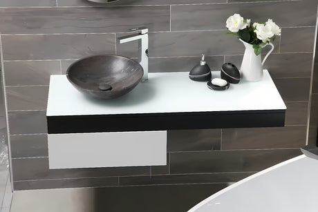 Samostoječi  posoda Optima Sidao u crnoj mat izvedbi za kupaonicu.