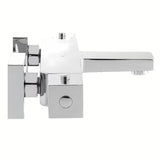 Kromirana termostatska armatura za kad Optima Chrome v oglati zasnovi z varnostno zaporo 38 °C