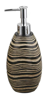 Samostoječi  dozirnik za tekoče milo Optima Soreta v rjavi barvi z zanimivim motivom