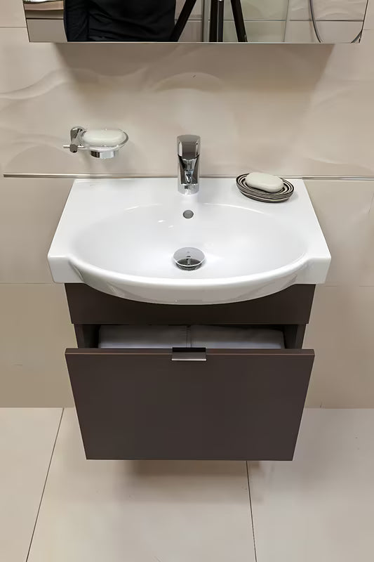 Samostoječi  dozirnik za tekoče milo Optima Soreta v rjavi barvi z zanimivim motivom