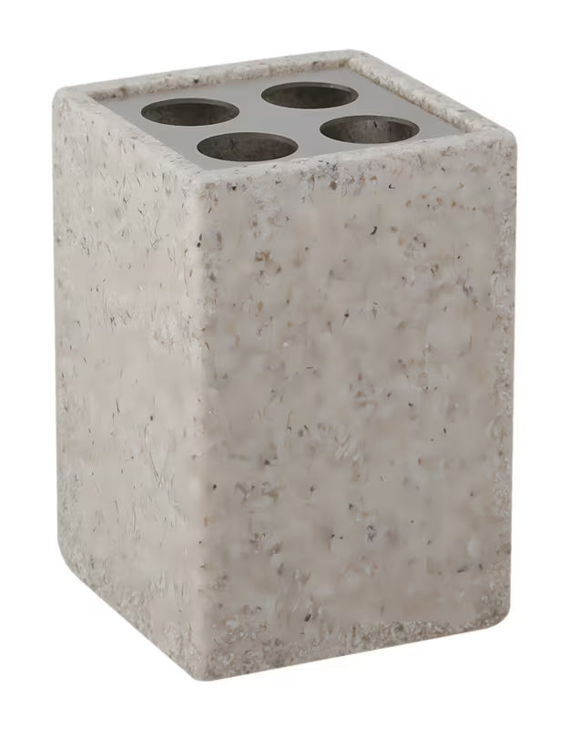 Samostoječi  držalo za ščetke Optima Supera v odtenku light-limestone iz polyresina.