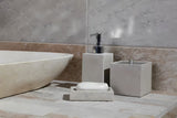 Samostoječi  kopalniška posoda Optima Supera iz polyresina v barvi light-limestone