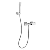 Optima Chrome termostatska armatura za kad u kromu s tuš setom u četvrtastom dizajnu
