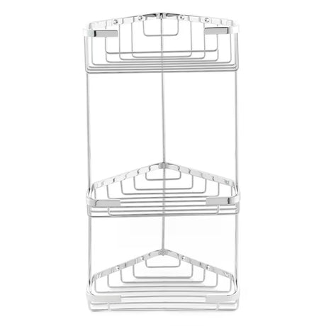 Kotna troetažna stenska polica Optima Wire program u izvedbi chrome