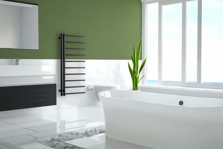 Črn kombiniran radiator P.M.H. Apollo 500x1140 mm s sredinskim priklopom 50 mm