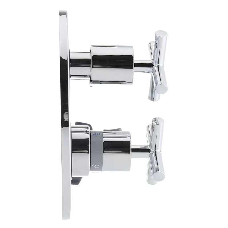 Paffoni Cruz podometna z dvema ročajema za tuš i armatura za kad s križnom ručkom u krom izvedbi