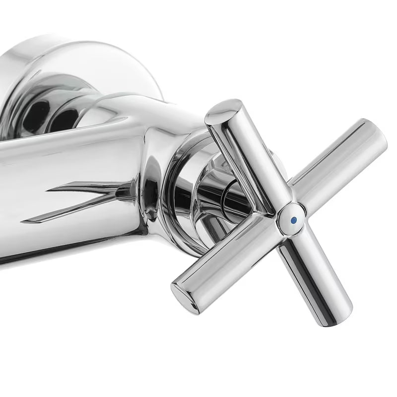 Kromirana stenska armatura za umivalnik Paffoni Cruz s križnom ručkom