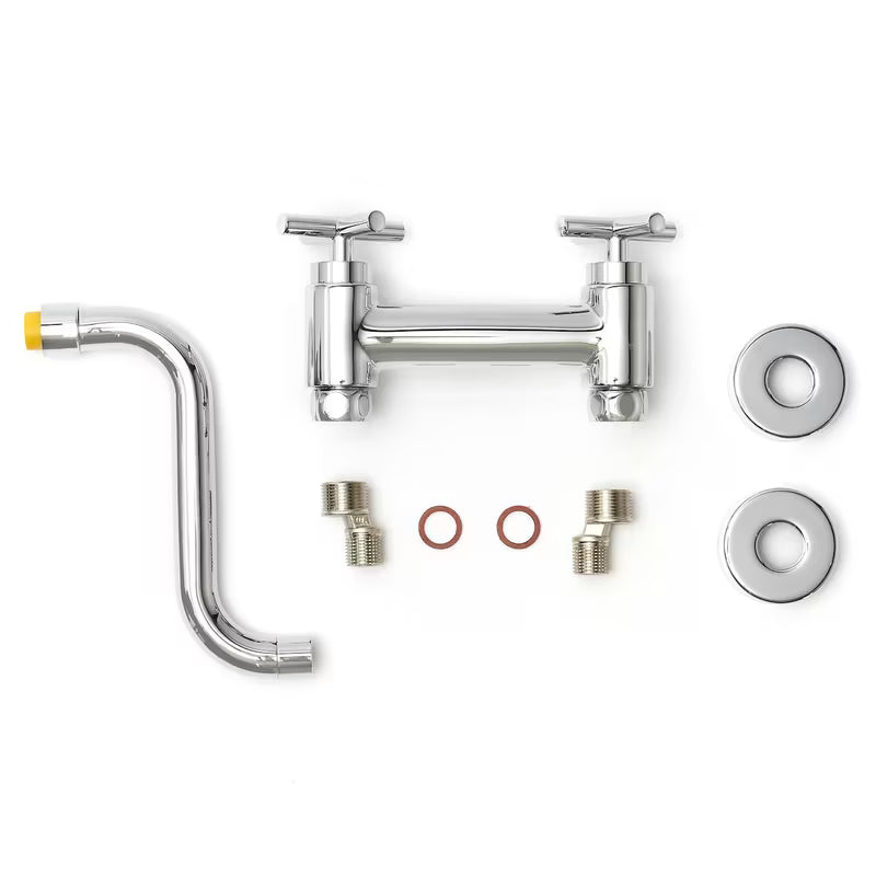 Kromirana stenska armatura za umivalnik Paffoni Cruz s križnom ručkom