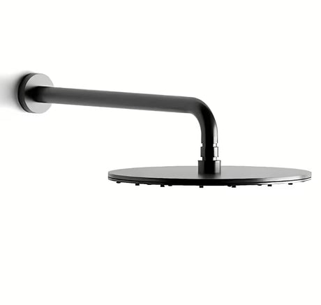 Nadglavna prha Paffoni 300 mm u brušenom crnom niklu sa zglobnim spojem i Anticalc obradom.