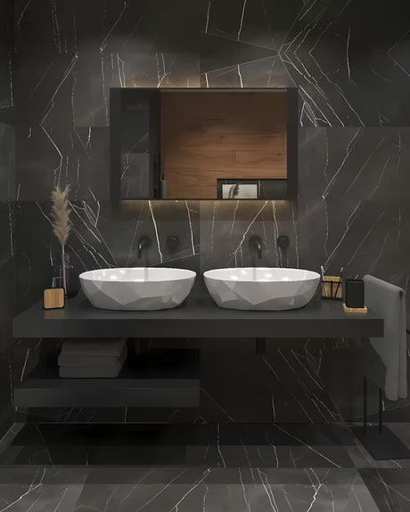 Podometna armatura za umivalnik Paffoni Light u crnoj mat izvedbi s ručicom