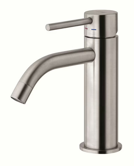 Enoročna stoječa armatura za umivalnik Paffoni Light od nehrđajućeg čelika brez odtoka.