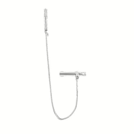 Kromirana armatura za kad Paffoni Light s ručicom i tuš setom pro za zidnu montažu.