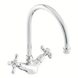 Paffoni Ricordi z dvema ročajema stoječa armatura za pomivalno korito z vrtljivim izlivom u krom izvedbi